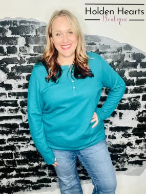 Teal Harper Long Sleeve Henley