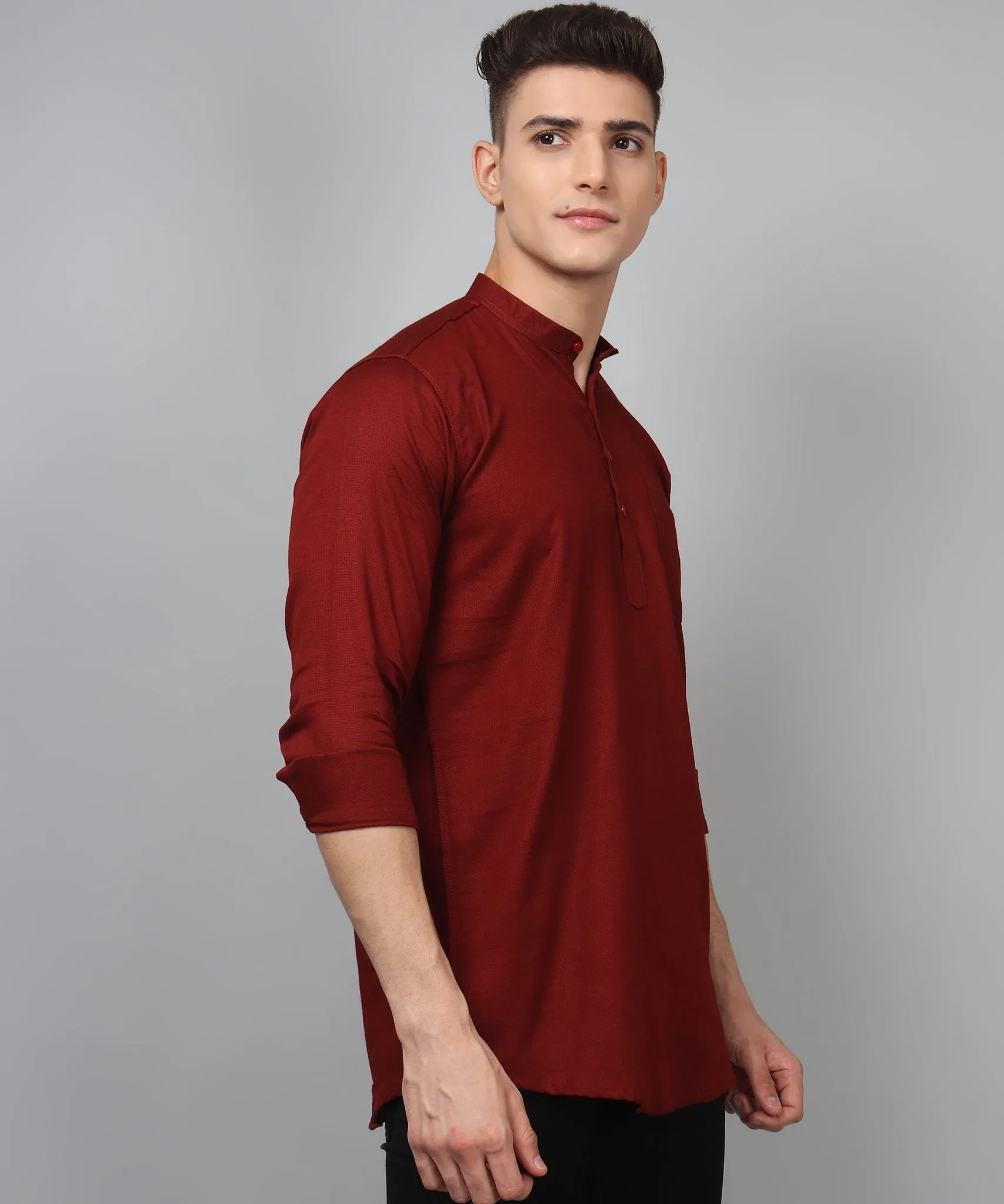 TryBuy Premium Maroon Ethnic Kurta for Men