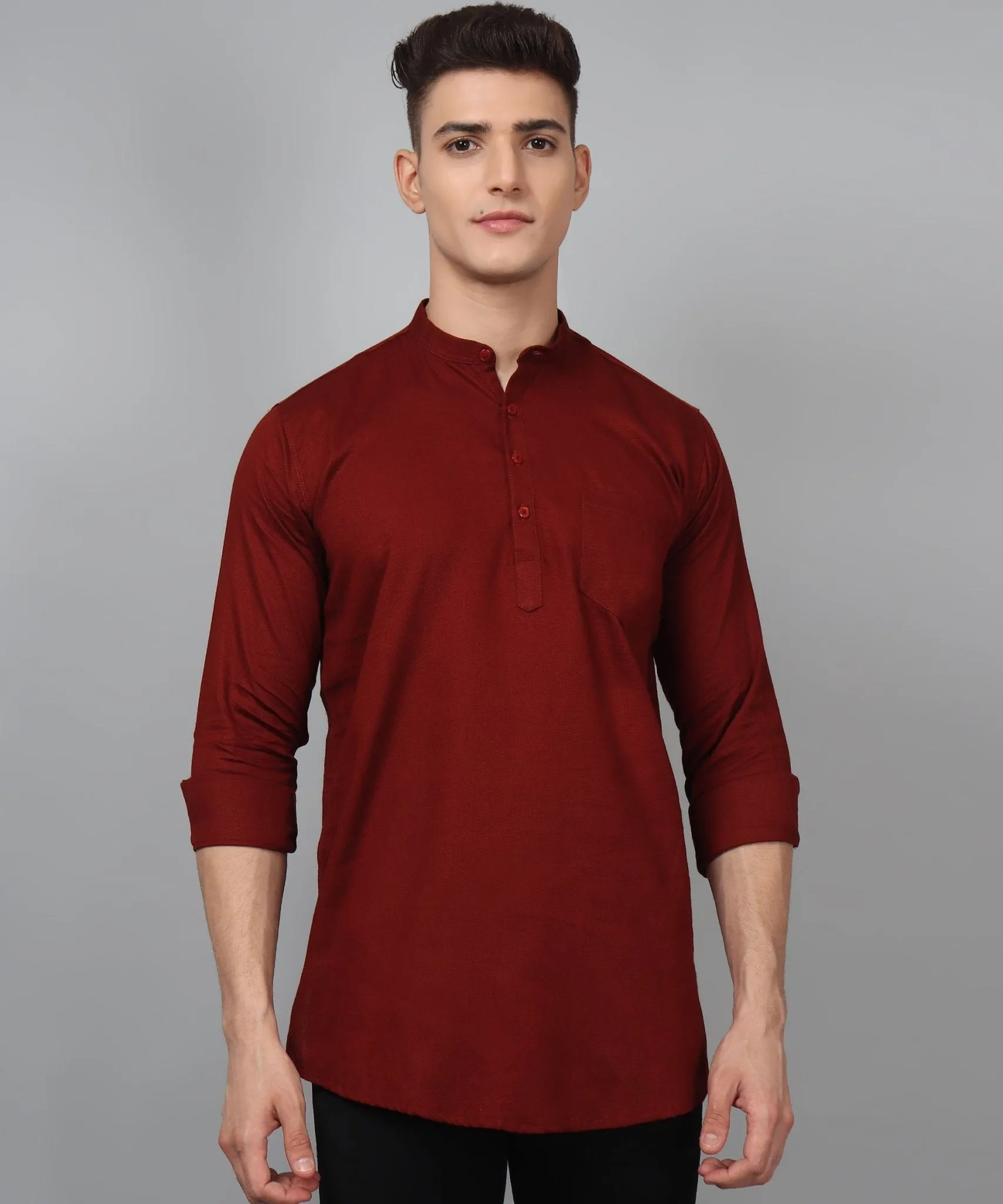 TryBuy Premium Maroon Ethnic Kurta for Men