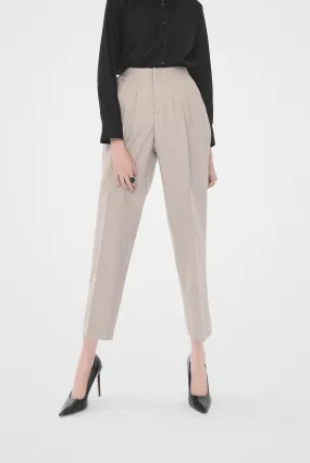 Tumbled Ivory Pleated Pants