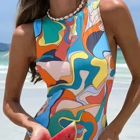 Valerie Elegant Luxe Print One-Piece Swimsuit