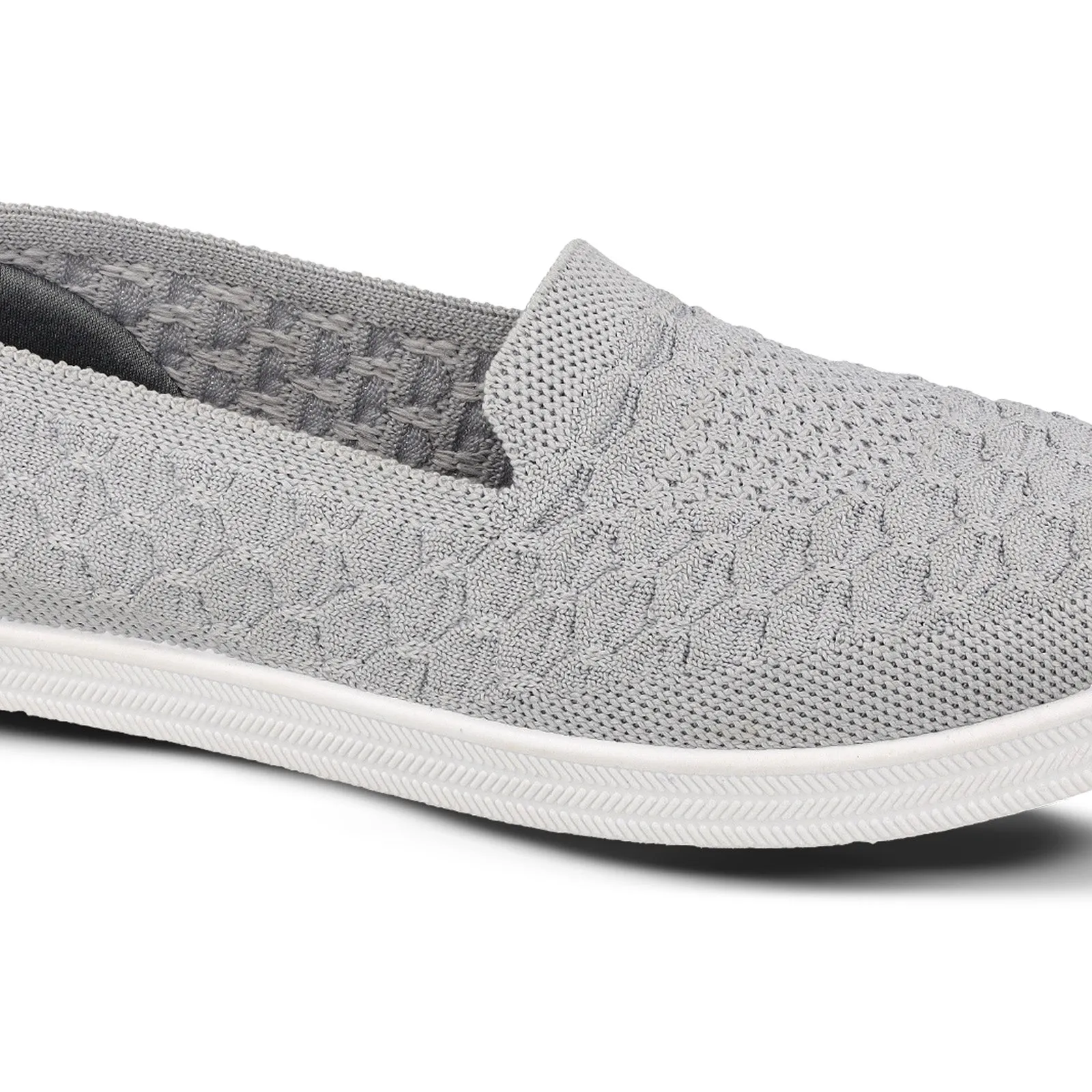 Walkaroo Go Womens Textured Belly Shoes - GY3425 Light Grey