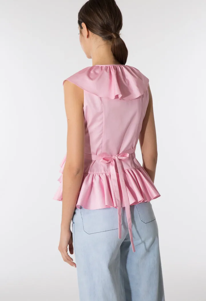 Wrap Around Frilled Blouse